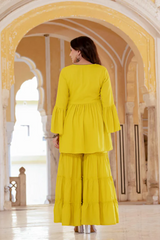 Women's Rayon Kurta with Sharara and Dupatta Set Women's Rayon Kurta with Sharara and Dupatta Set